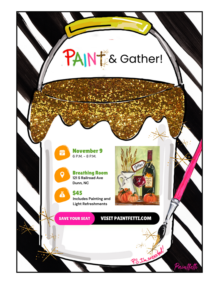 Friendsgiving at the Breathing Room Paint Party Dunn, NC Paintfetti